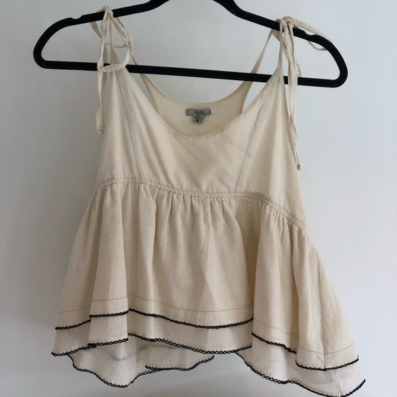 Ecote Tops - Cream top with black detailing